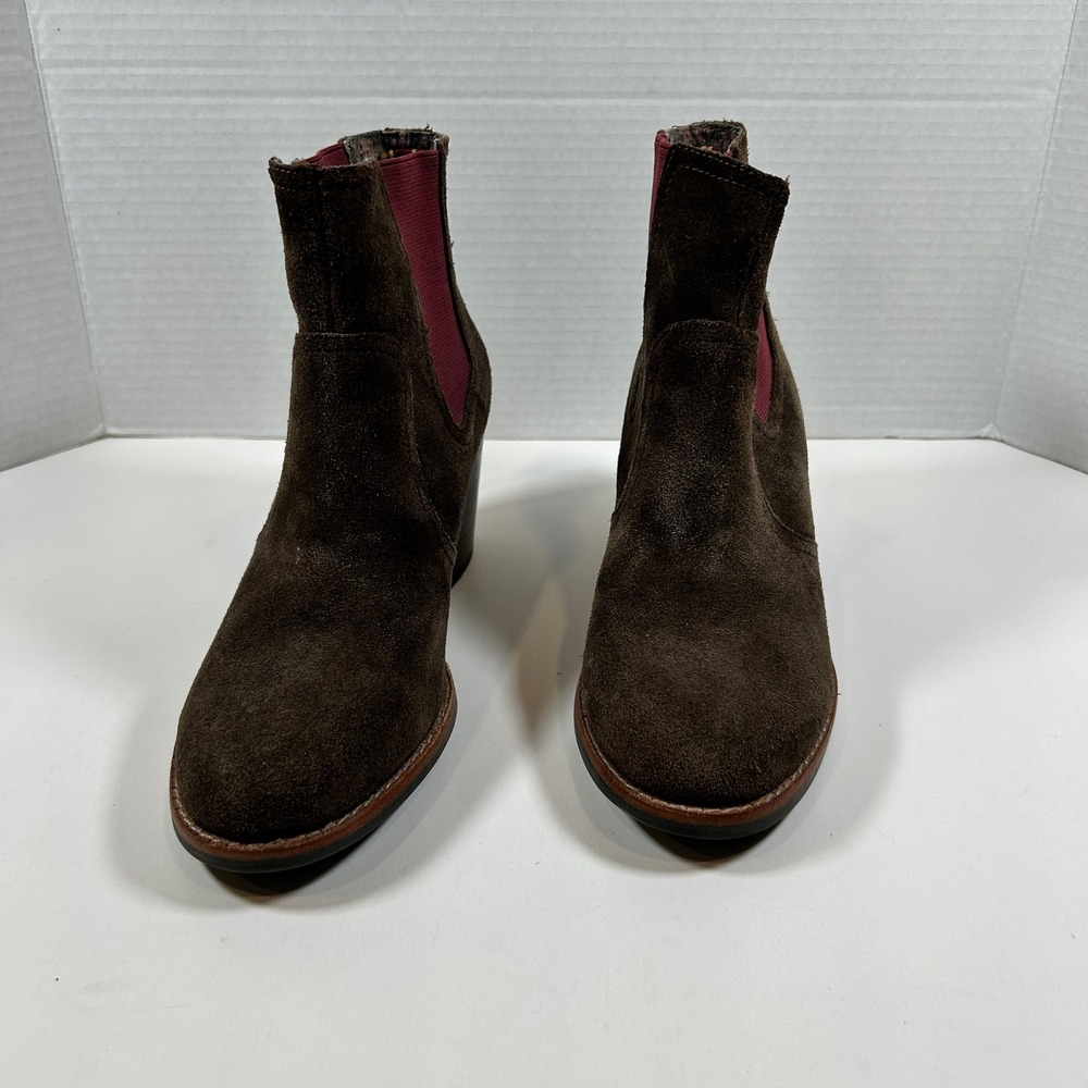 Sperry Boots Womens 7 Brown Top Sider Marlow Suede Chelsea Ankle Fall Heel - Picture 2 of 7